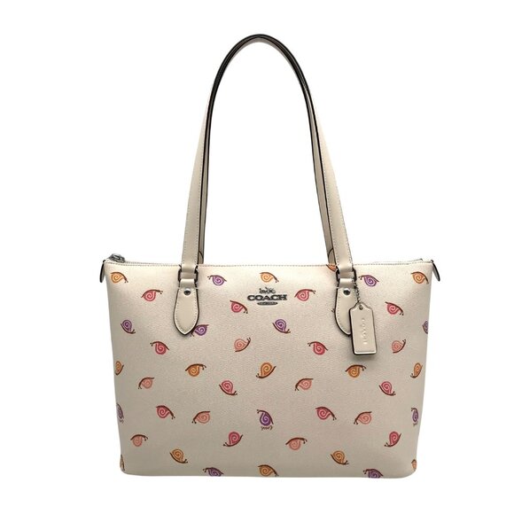 Coach Cream Saffiano Leather Snail Pattern Gallery Tote Bag - Picture 1 of 12